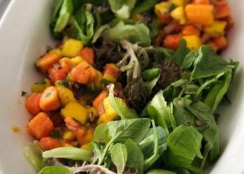 Vinagrete de manga com mamão